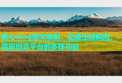 糖心vlog每次喷射，记录生活瞬间，展现创意平台的多样功能