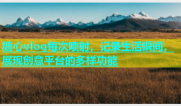 糖心vlog每次喷射，记录生活瞬间，展现创意平台的多样功能