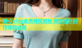 糖心vlog会员特权揭秘 高效提升创作体验必备